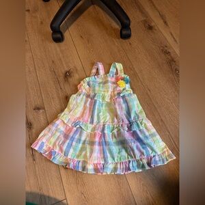 PENELOPE MACK PLAID DRESS WITH FLORAL BABY SIZE 24 month